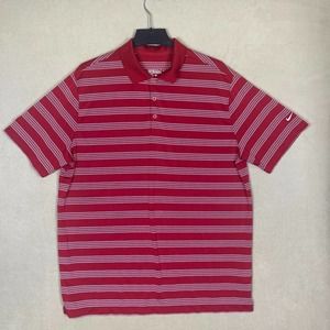 Nike Golf Tour Performance Dry Fit Polo Shirt Mens‎ XL Red Striped